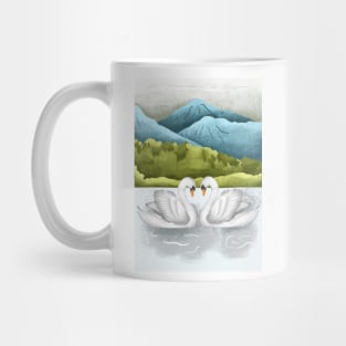 Two River Swans Mug